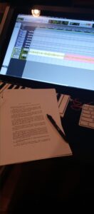 Working on the audiobook for Love Lost Adventure: The Lie by Roseann Gargiulo at Miami Beach Recording Studio